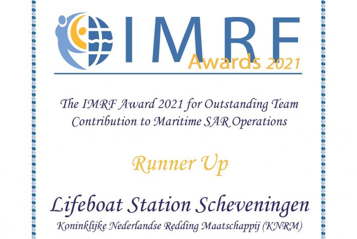 IMRFAwards2021TeamFinalistAwardCertificateLifeboatStationScheveningen0